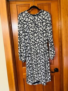 Lauren Ralph Lauren Navy and Cream Floral Midi Dress